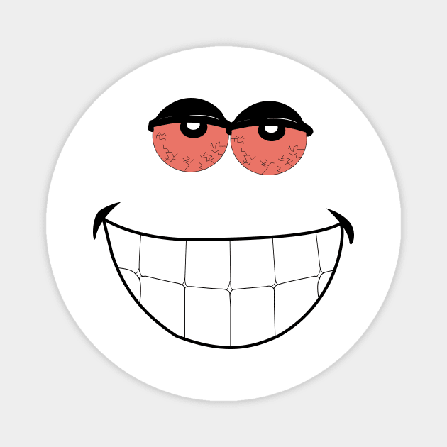 Happy cartoon face with red eyes Magnet by Dazedfuture